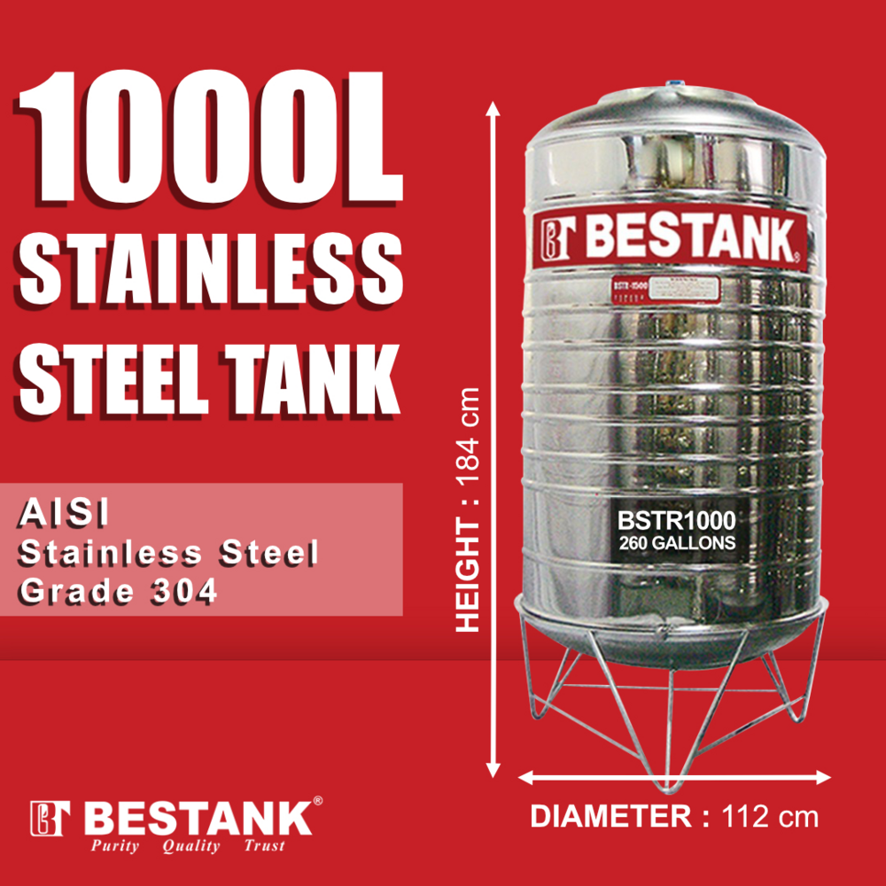 Bestank BSTR Stainless Steel Cylindrical Water Storage Tank (Vertical) | Bestank by KHM Megatools Corp. Bestank BSTR Stainless Steel Cylindrical Water Storage Tank (Vertical) | Bestank by KHM Megatools Corp.